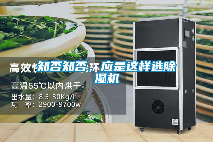 知否知否，應是這樣選除濕機