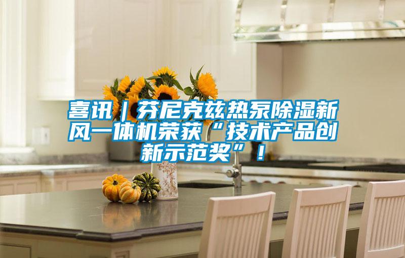 喜訊｜芬尼克茲熱泵除濕新風一體機榮獲“技術產品創新示范獎”！