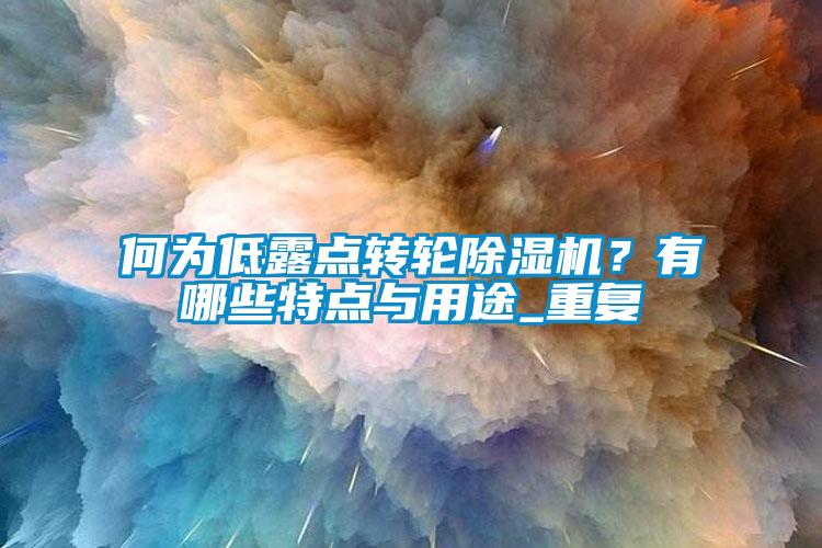 何為低露點轉輪除濕機？有哪些特點與用途_重復