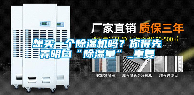 想買一個除濕機嗎？你得先弄明白“除濕量”_重復