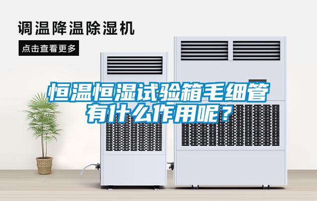 恒溫恒濕試驗箱毛細管有什么作用呢？
