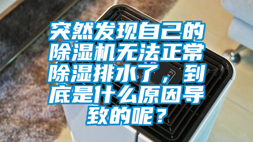 突然發現自己的除濕機無法正常除濕排水了，到底是什么原因導致的呢？